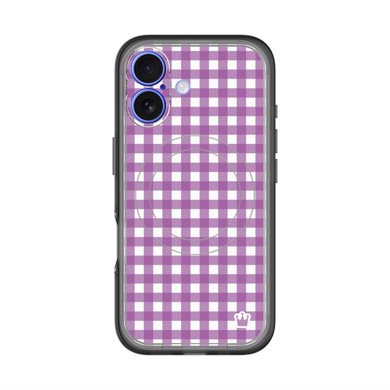 スリムプロテクションプレミアムケース with MagSafe［ Checkered Purple - ギンガムチェック パープル ］