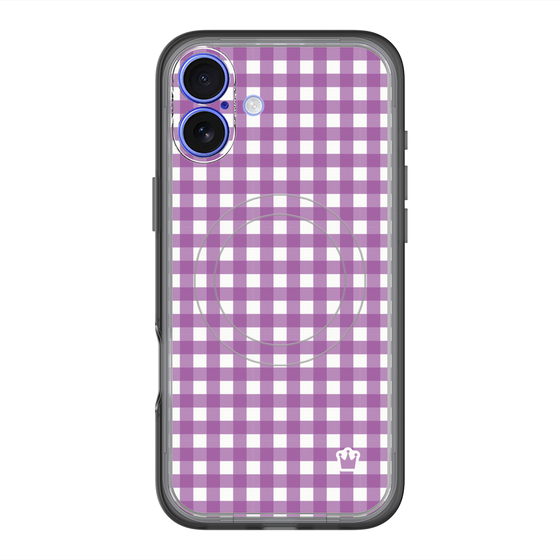スリムプロテクションプレミアムケース with MagSafe［ Checkered Purple - ギンガムチェック パープル ］