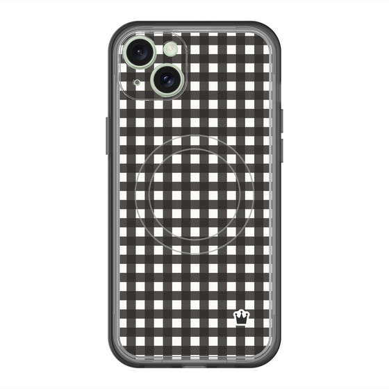 スリムプロテクションプレミアムケース with MagSafe［ Checkered Purple - ギンガムチェック ブラック ］
