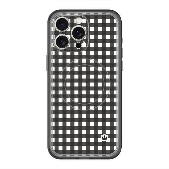 スリムプロテクションプレミアムケース with MagSafe［ Checkered Purple - ギンガムチェック ブラック ］