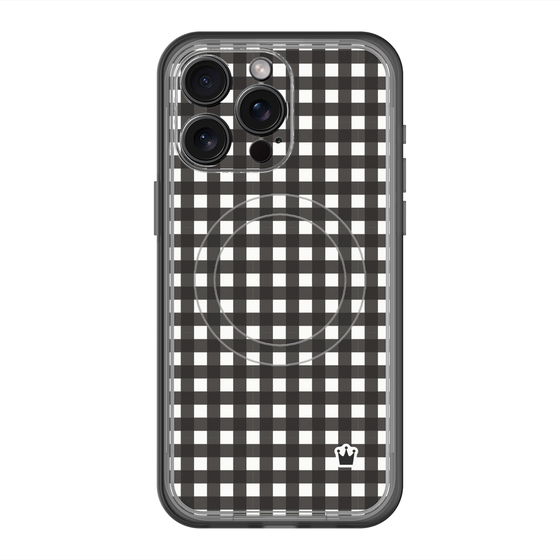 スリムプロテクションプレミアムケース with MagSafe［ Checkered Purple - ギンガムチェック ブラック ］