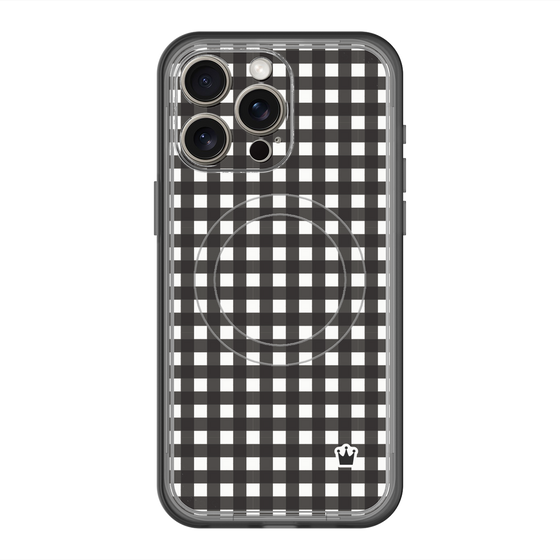 スリムプロテクションプレミアムケース with MagSafe［ Checkered Purple - ギンガムチェック ブラック ］