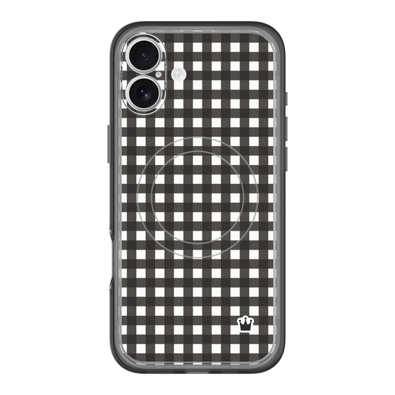 スリムプロテクションプレミアムケース with MagSafe［ Checkered Purple - ギンガムチェック ブラック ］