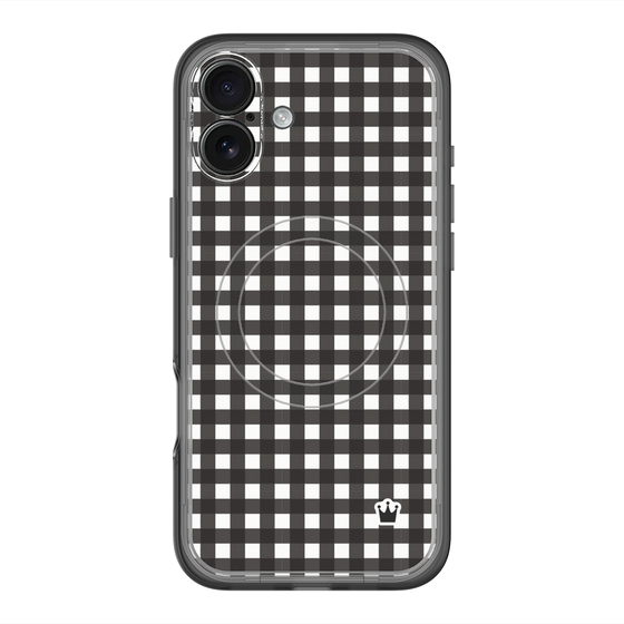 スリムプロテクションプレミアムケース with MagSafe［ Checkered Purple - ギンガムチェック ブラック ］