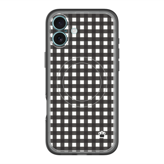 スリムプロテクションプレミアムケース with MagSafe［ Checkered Purple - ギンガムチェック ブラック ］