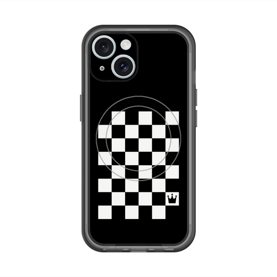スリムプロテクションプレミアムケース with MagSafe［ Racing checkered flag - レーシングチェッカーフラッグ ］