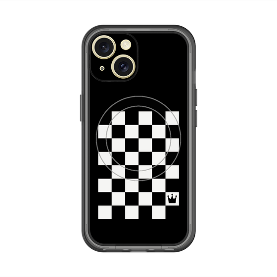 スリムプロテクションプレミアムケース with MagSafe［ Racing checkered flag - レーシングチェッカーフラッグ ］