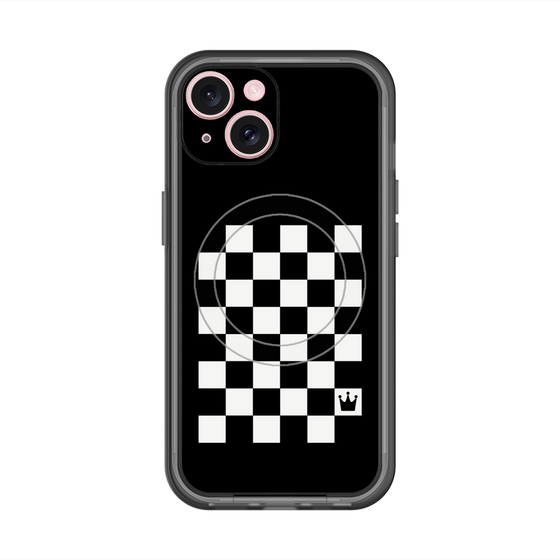スリムプロテクションプレミアムケース with MagSafe［ Racing checkered flag - レーシングチェッカーフラッグ ］