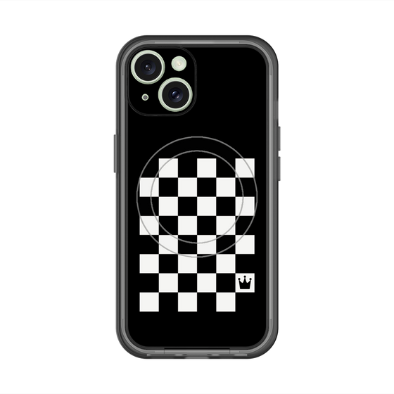 スリムプロテクションプレミアムケース with MagSafe［ Racing checkered flag - レーシングチェッカーフラッグ ］