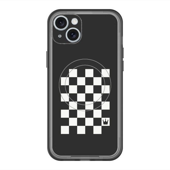 スリムプロテクションプレミアムケース with MagSafe［ Racing checkered flag - レーシングチェッカーフラッグ ］