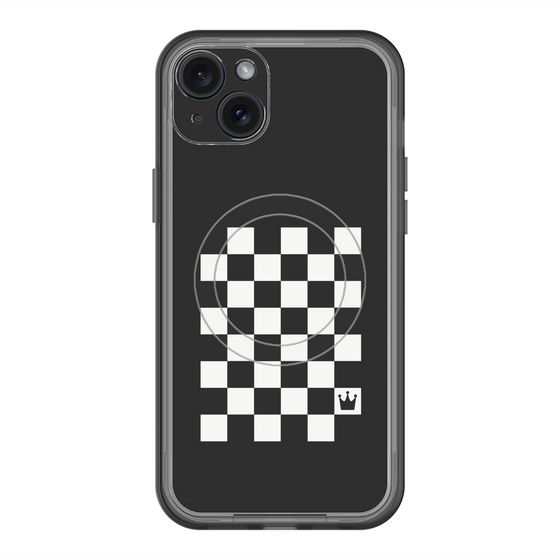 スリムプロテクションプレミアムケース with MagSafe［ Racing checkered flag - レーシングチェッカーフラッグ ］