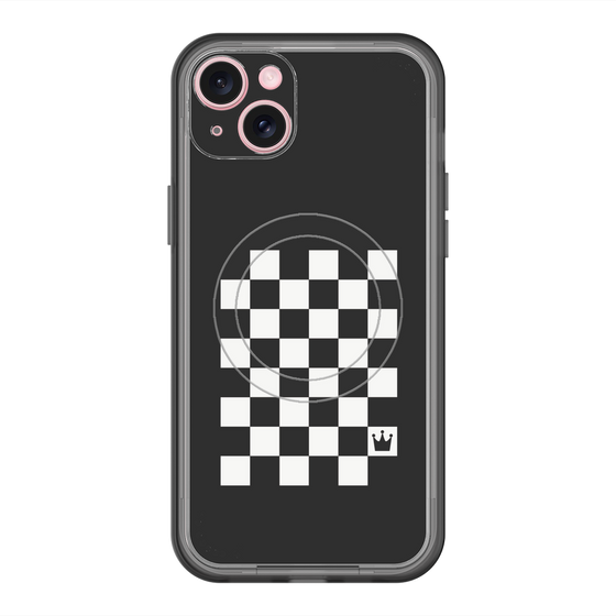 スリムプロテクションプレミアムケース with MagSafe［ Racing checkered flag - レーシングチェッカーフラッグ ］