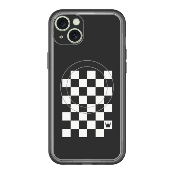 スリムプロテクションプレミアムケース with MagSafe［ Racing checkered flag - レーシングチェッカーフラッグ ］