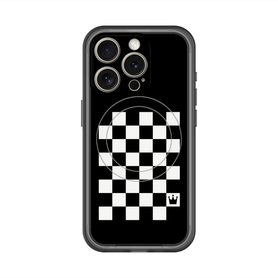 スリムプロテクションプレミアムケース with MagSafe［ Racing checkered flag - レーシングチェッカーフラッグ ］