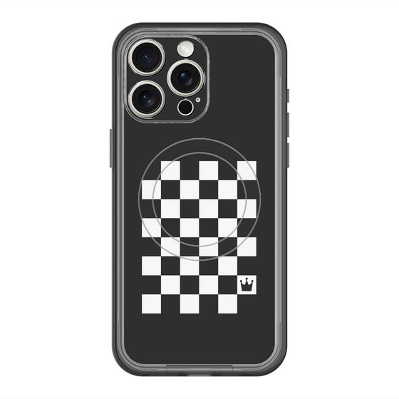 スリムプロテクションプレミアムケース with MagSafe［ Racing checkered flag - レーシングチェッカーフラッグ ］