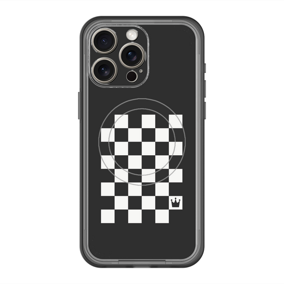 スリムプロテクションプレミアムケース with MagSafe［ Racing checkered flag - レーシングチェッカーフラッグ ］