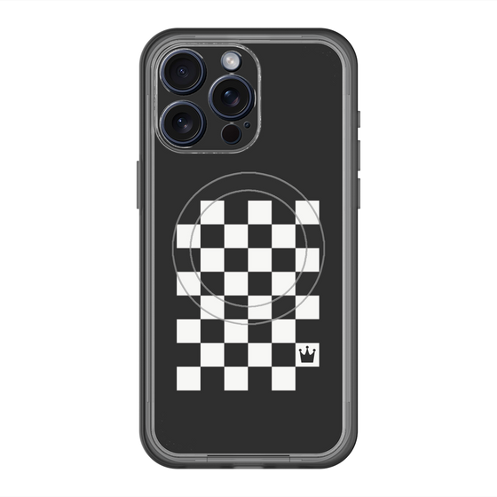 スリムプロテクションプレミアムケース with MagSafe［ Racing checkered flag - レーシングチェッカーフラッグ ］