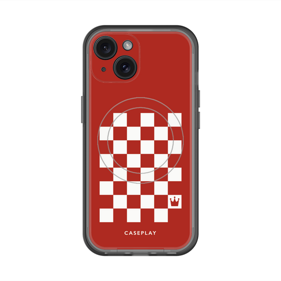 スリムプロテクションプレミアムケース with MagSafe［ Racing checkered flag Red - レーシングチェッカーフラッグ レッド ］