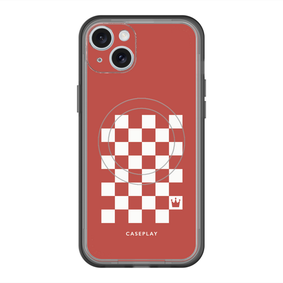 スリムプロテクションプレミアムケース with MagSafe［ Racing checkered flag Red - レーシングチェッカーフラッグ レッド ］