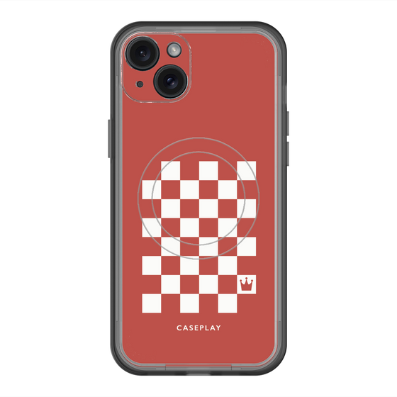 スリムプロテクションプレミアムケース with MagSafe［ Racing checkered flag Red - レーシングチェッカーフラッグ レッド ］