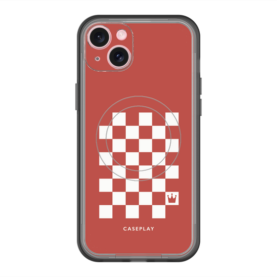 スリムプロテクションプレミアムケース with MagSafe［ Racing checkered flag Red - レーシングチェッカーフラッグ レッド ］