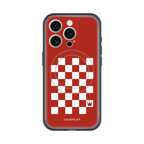 スリムプロテクションプレミアムケース with MagSafe［ Racing checkered flag Red - レーシングチェッカーフラッグ レッド ］