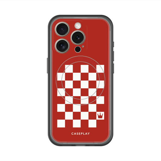 スリムプロテクションプレミアムケース with MagSafe［ Racing checkered flag Red - レーシングチェッカーフラッグ レッド ］