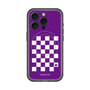 スリムプロテクションプレミアムケース with MagSafe［ Racing checkered flag Purple - レーシングチェッカーフラッグ パープル ］