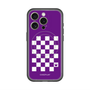 スリムプロテクションプレミアムケース with MagSafe［ Racing checkered flag Purple - レーシングチェッカーフラッグ パープル ］