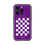 スリムプロテクションプレミアムケース with MagSafe［ Racing checkered flag Purple - レーシングチェッカーフラッグ パープル ］