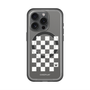 スリムプロテクションプレミアムケース with MagSafe［ Racing checkered flag White - レーシングチェッカーフラッグ ホワイト ］