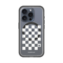 スリムプロテクションプレミアムケース with MagSafe［ Racing checkered flag White - レーシングチェッカーフラッグ ホワイト ］