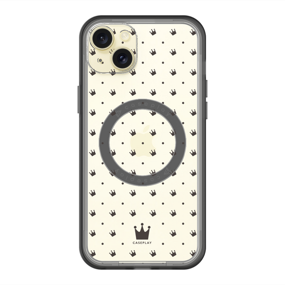 スリムプロテクションプレミアムケース with MagSafe［ CASEPLAY Crown dots Black - ケースプレイ・クラウン・ドッツ ブラック ］