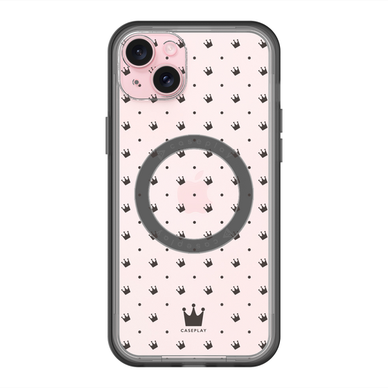 スリムプロテクションプレミアムケース with MagSafe［ CASEPLAY Crown dots Black - ケースプレイ・クラウン・ドッツ ブラック ］