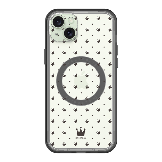 スリムプロテクションプレミアムケース with MagSafe［ CASEPLAY Crown dots Black - ケースプレイ・クラウン・ドッツ ブラック ］