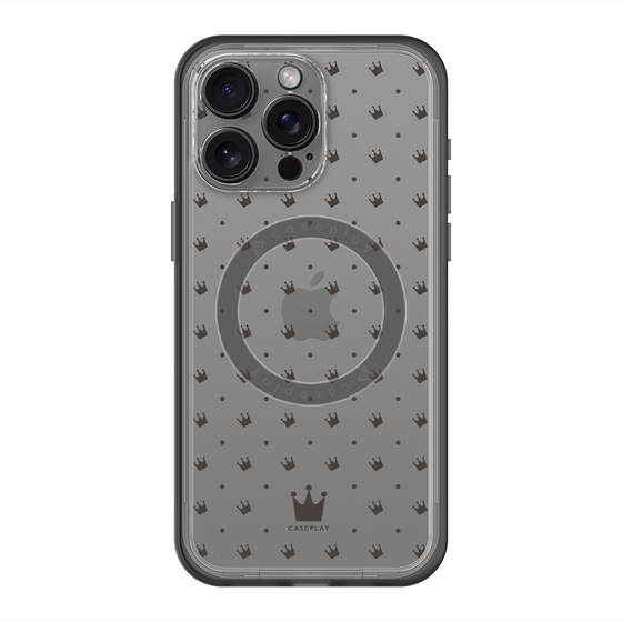 スリムプロテクションプレミアムケース with MagSafe［ CASEPLAY Crown dots Black - ケースプレイ・クラウン・ドッツ ブラック ］