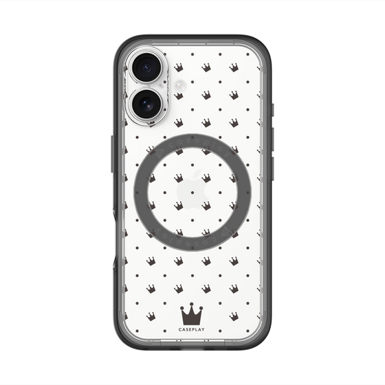 スリムプロテクションプレミアムケース with MagSafe［ CASEPLAY Crown dots Black - ケースプレイ・クラウン・ドッツ ブラック ］