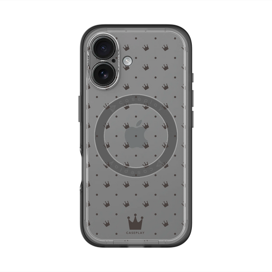スリムプロテクションプレミアムケース with MagSafe［ CASEPLAY Crown dots Black - ケースプレイ・クラウン・ドッツ ブラック ］