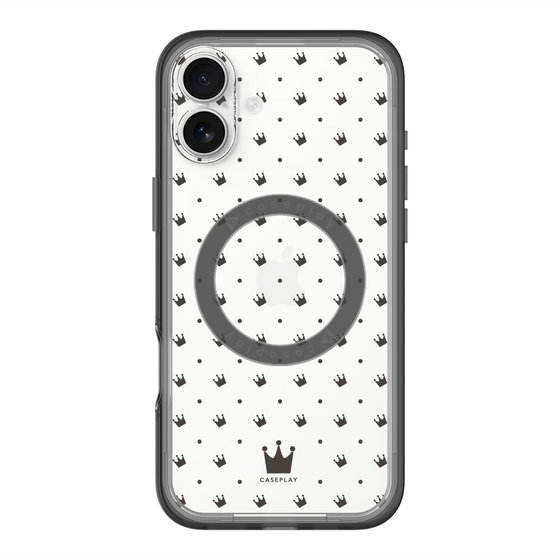 スリムプロテクションプレミアムケース with MagSafe［ CASEPLAY Crown dots Black - ケースプレイ・クラウン・ドッツ ブラック ］