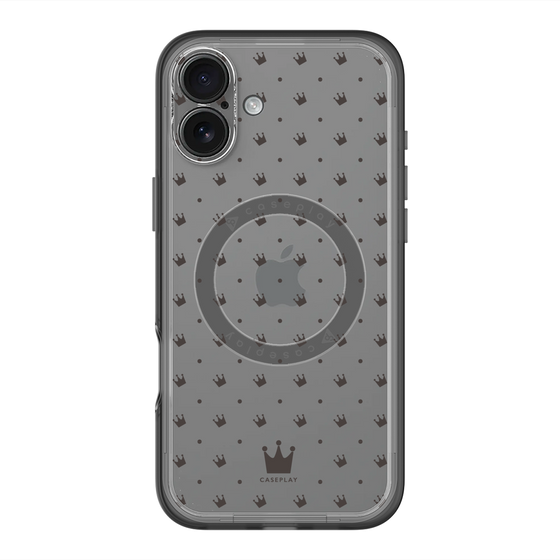 スリムプロテクションプレミアムケース with MagSafe［ CASEPLAY Crown dots Black - ケースプレイ・クラウン・ドッツ ブラック ］