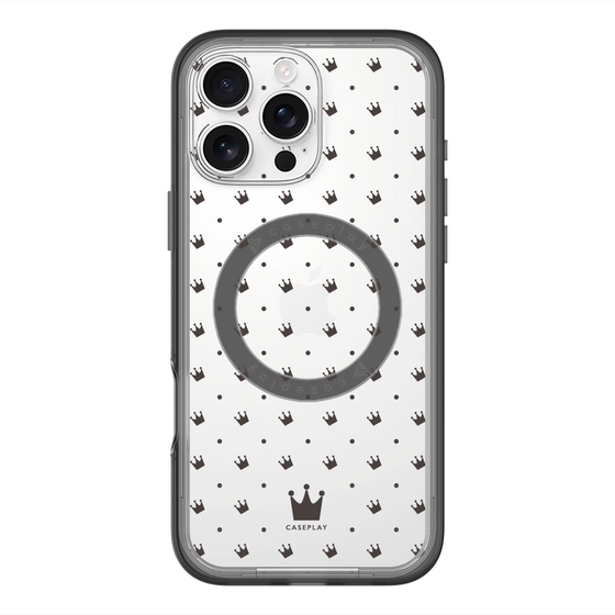 スリムプロテクションプレミアムケース with MagSafe［ CASEPLAY Crown dots Black - ケースプレイ・クラウン・ドッツ ブラック ］