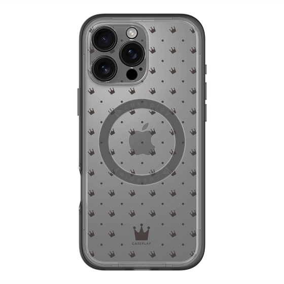 スリムプロテクションプレミアムケース with MagSafe［ CASEPLAY Crown dots Black - ケースプレイ・クラウン・ドッツ ブラック ］
