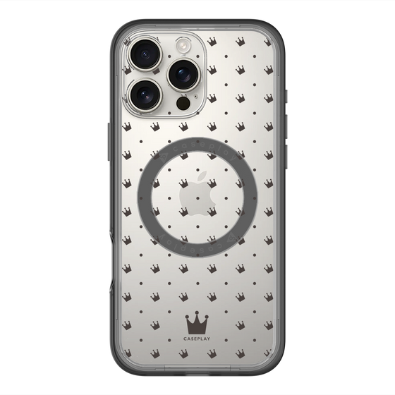 スリムプロテクションプレミアムケース with MagSafe［ CASEPLAY Crown dots Black - ケースプレイ・クラウン・ドッツ ブラック ］