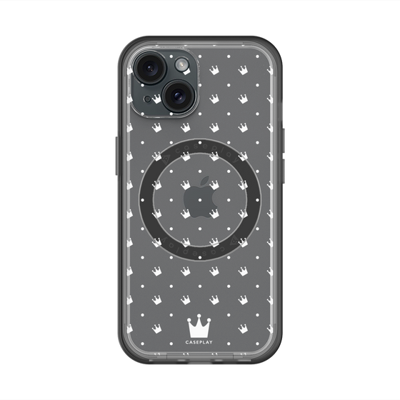 スリムプロテクションプレミアムケース with MagSafe［ CASEPLAY Crown dots White - ケースプレイ・クラウン・ドッツ ホワイト ］