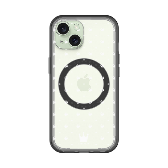 スリムプロテクションプレミアムケース with MagSafe［ CASEPLAY Crown dots White - ケースプレイ・クラウン・ドッツ ホワイト ］