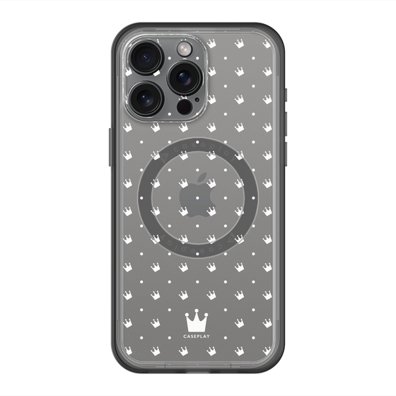 スリムプロテクションプレミアムケース with MagSafe［ CASEPLAY Crown dots White - ケースプレイ・クラウン・ドッツ ホワイト ］