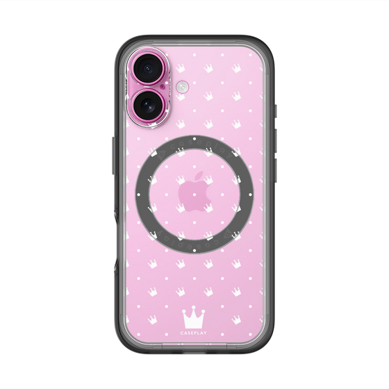スリムプロテクションプレミアムケース with MagSafe［ CASEPLAY Crown dots White - ケースプレイ・クラウン・ドッツ ホワイト ］