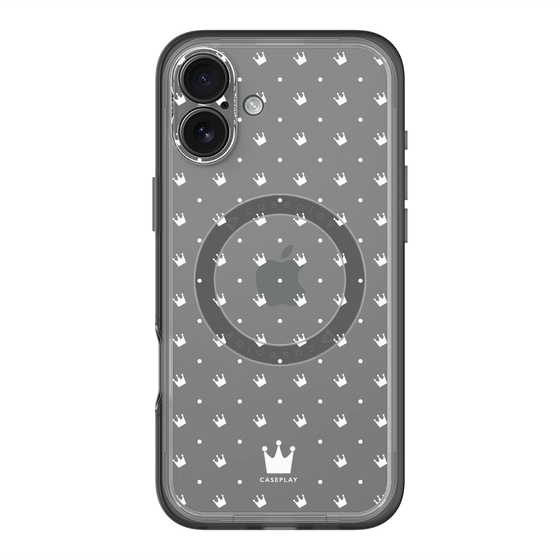 スリムプロテクションプレミアムケース with MagSafe［ CASEPLAY Crown dots White - ケースプレイ・クラウン・ドッツ ホワイト ］