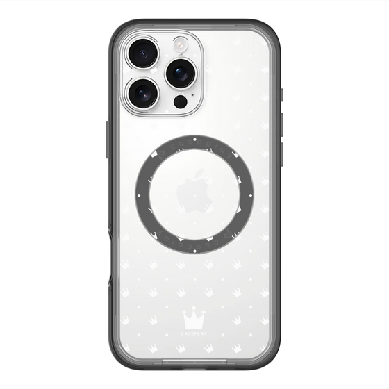 スリムプロテクションプレミアムケース with MagSafe［ CASEPLAY Crown dots White - ケースプレイ・クラウン・ドッツ ホワイト ］