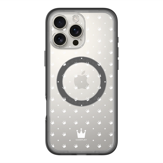スリムプロテクションプレミアムケース with MagSafe［ CASEPLAY Crown dots White - ケースプレイ・クラウン・ドッツ ホワイト ］